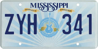 MS license plate ZYH341