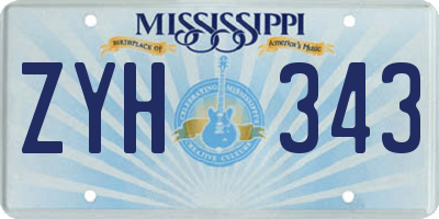 MS license plate ZYH343