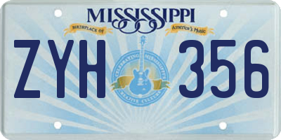 MS license plate ZYH356