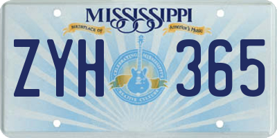 MS license plate ZYH365
