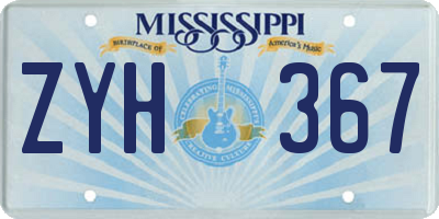 MS license plate ZYH367