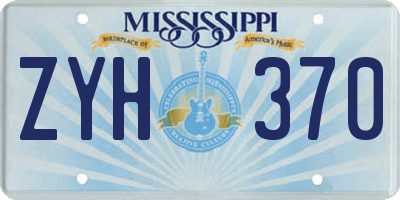 MS license plate ZYH370
