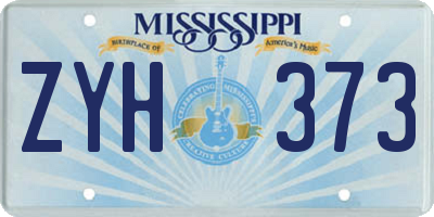 MS license plate ZYH373