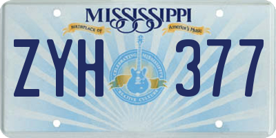 MS license plate ZYH377