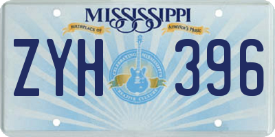 MS license plate ZYH396