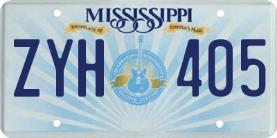 MS license plate ZYH405