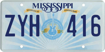 MS license plate ZYH416