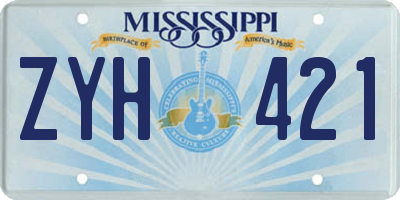 MS license plate ZYH421