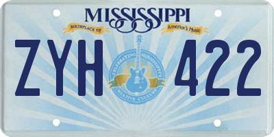 MS license plate ZYH422