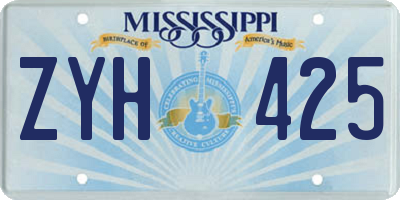MS license plate ZYH425