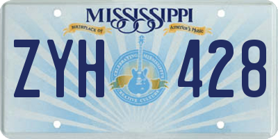 MS license plate ZYH428