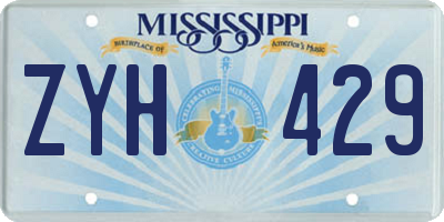MS license plate ZYH429