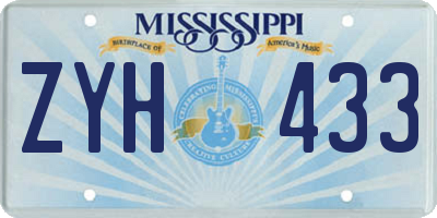 MS license plate ZYH433
