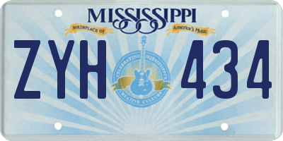 MS license plate ZYH434