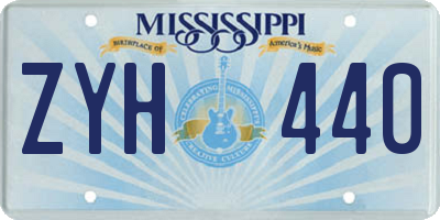 MS license plate ZYH440