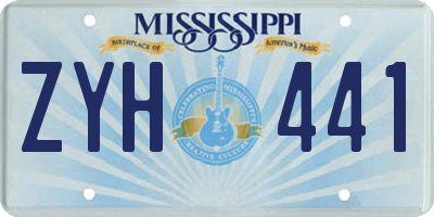 MS license plate ZYH441