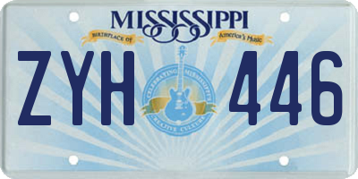MS license plate ZYH446