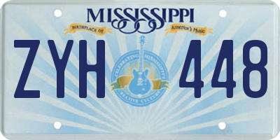 MS license plate ZYH448