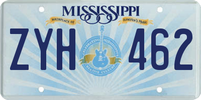 MS license plate ZYH462