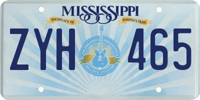 MS license plate ZYH465