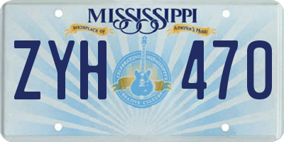 MS license plate ZYH470