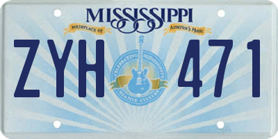 MS license plate ZYH471
