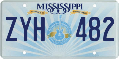 MS license plate ZYH482
