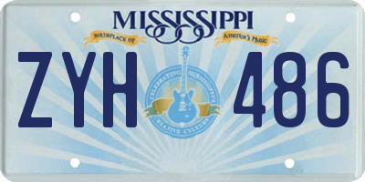 MS license plate ZYH486