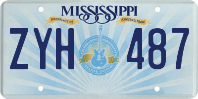 MS license plate ZYH487