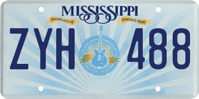 MS license plate ZYH488