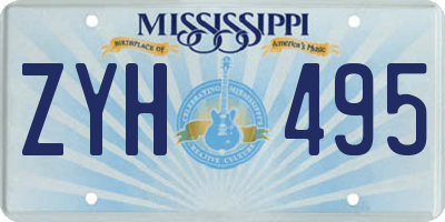 MS license plate ZYH495