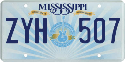 MS license plate ZYH507