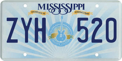 MS license plate ZYH520