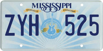 MS license plate ZYH525