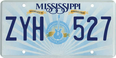 MS license plate ZYH527