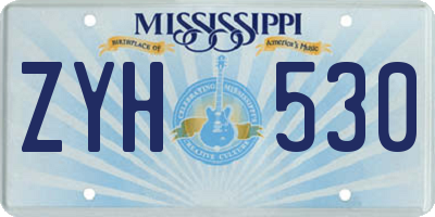 MS license plate ZYH530