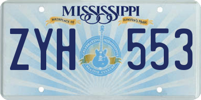 MS license plate ZYH553
