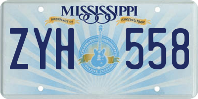 MS license plate ZYH558