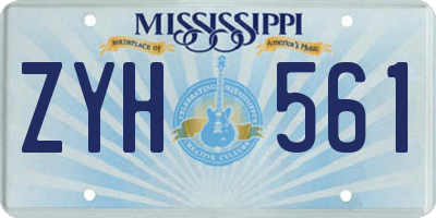 MS license plate ZYH561