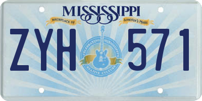 MS license plate ZYH571