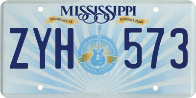 MS license plate ZYH573