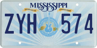 MS license plate ZYH574