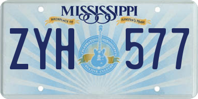 MS license plate ZYH577