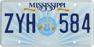 MS license plate ZYH584