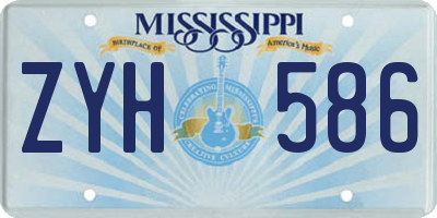 MS license plate ZYH586