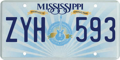 MS license plate ZYH593