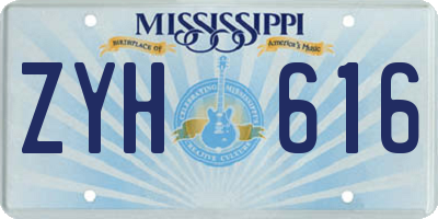 MS license plate ZYH616