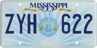 MS license plate ZYH622