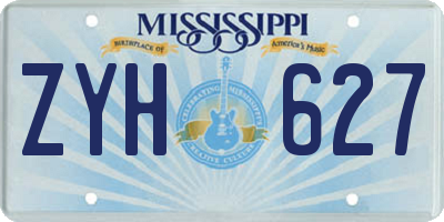 MS license plate ZYH627