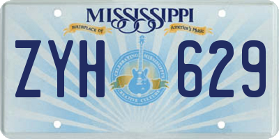 MS license plate ZYH629